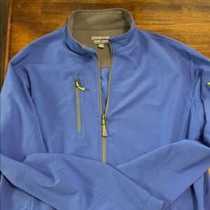 Peter Millar Blue Performance Jacket with Stand-Up Collar